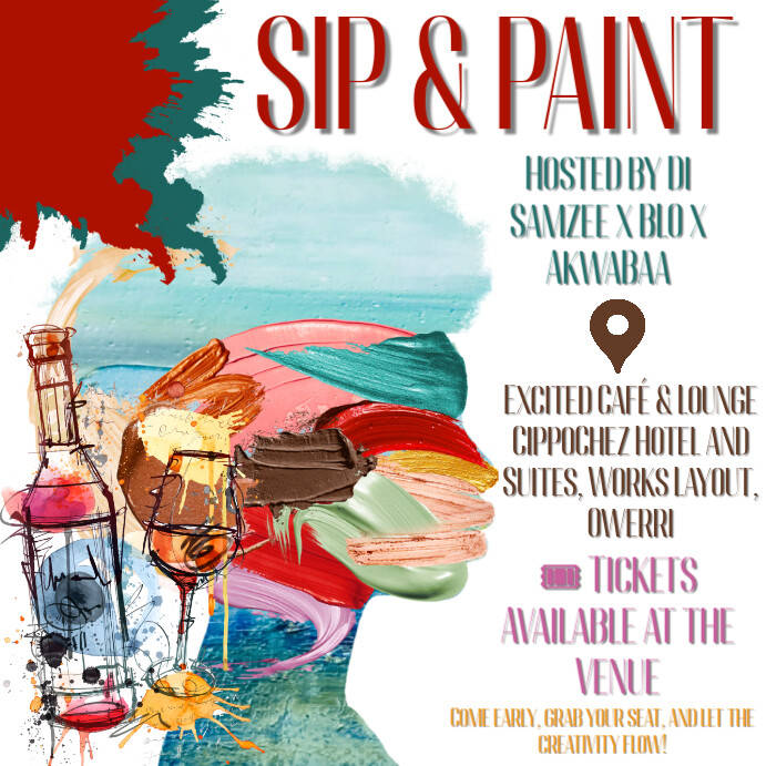 Sip and Paint Flyer Instagram Post template