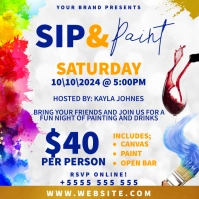 Sip and Paint flyer Instagram Post template
