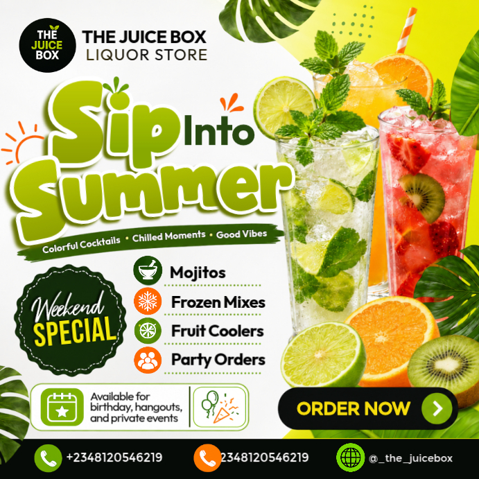 Summer Cocktails Promotion Template | PosterMyWall