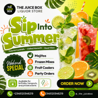 Sip Into Summer Drink Promo Instagram na Post template