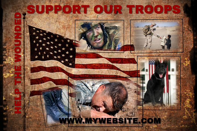 Support Our Troops Poster template