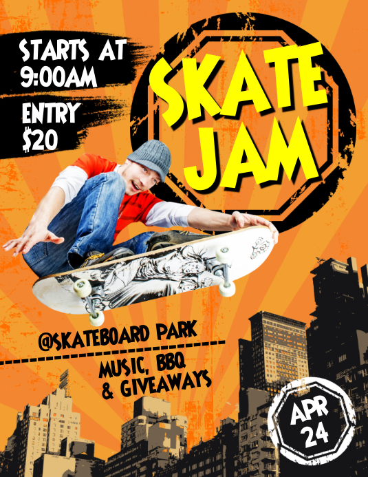 Jam Flyers Skate Jam Flyer Template | PosterMyWall