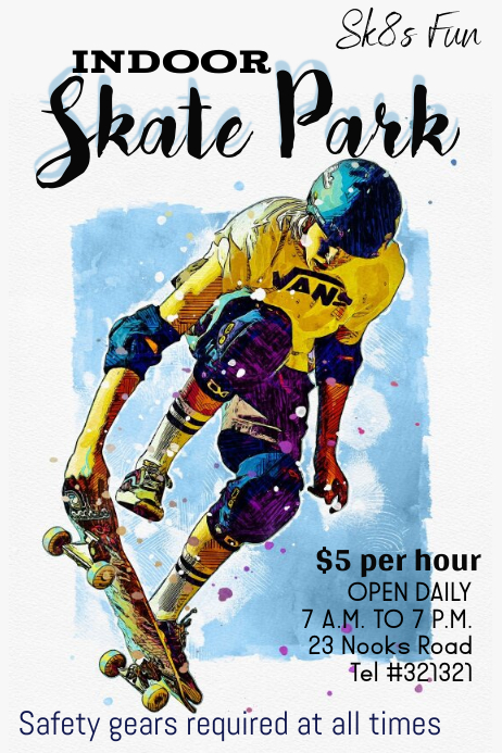 Skate Park Template PosterMyWall