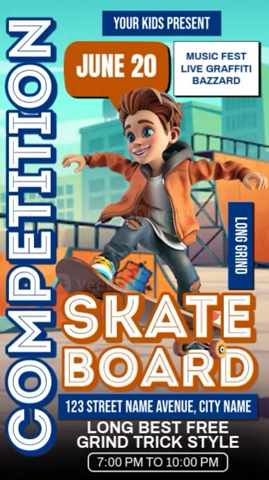 Skateboard Competition Instagram Reel template
