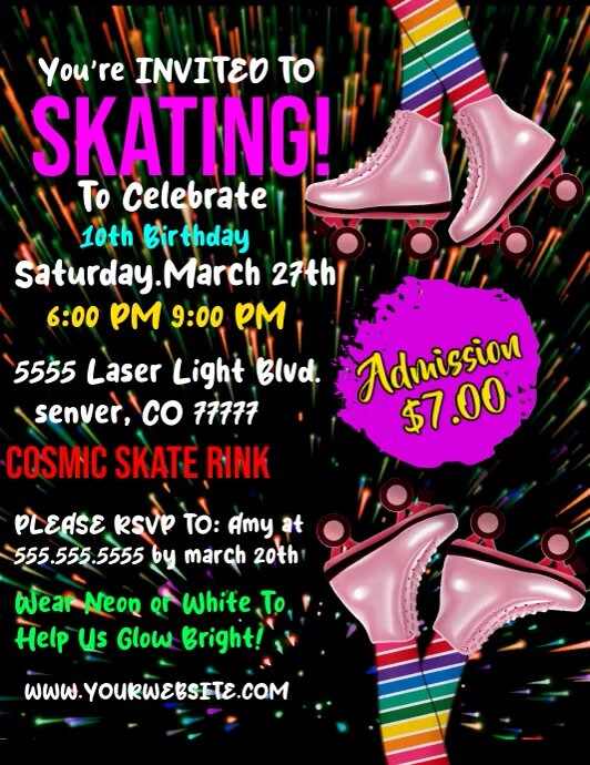 SKATING PARTY Flyer (Letter pang-US) template