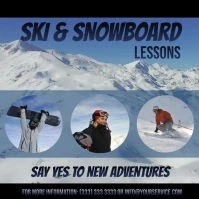 Ski and Snowboard lessons video ad Square (1:1) template
