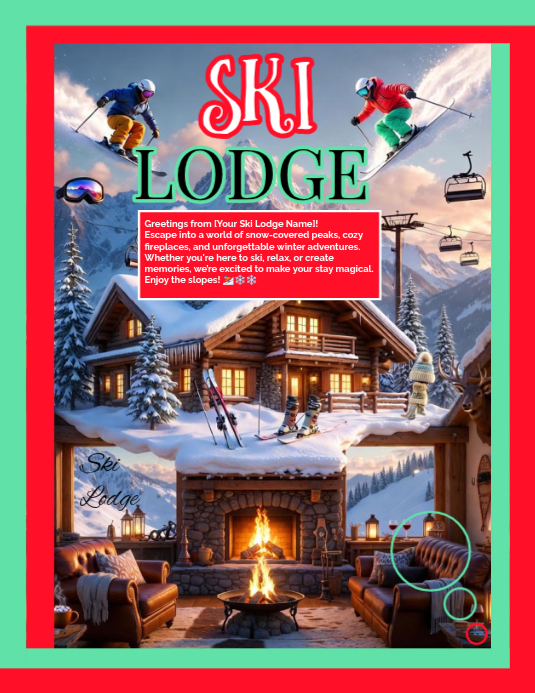 Red Ski Lodge Flyers Template | PosterMyWall