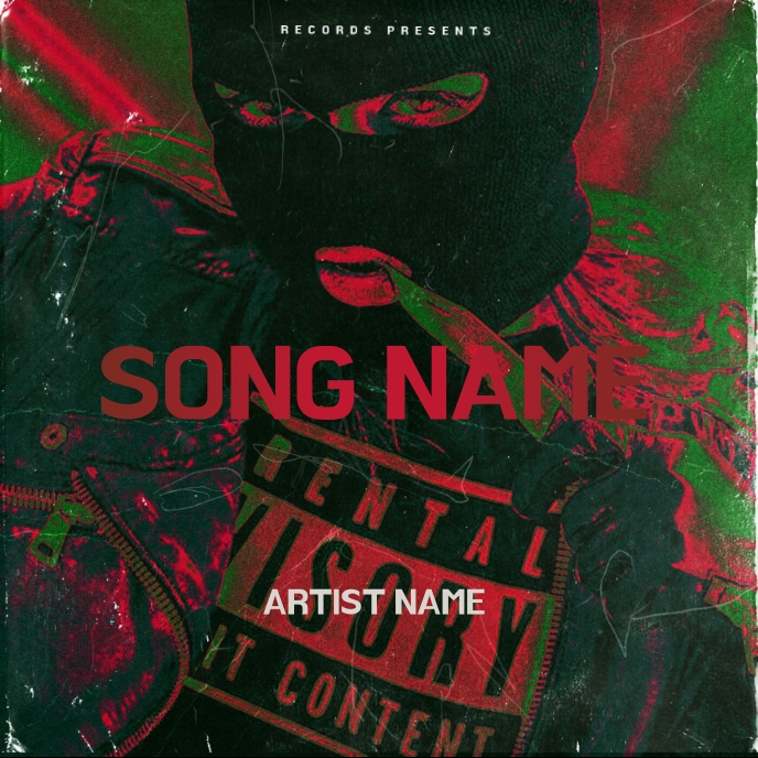 Ski Mask Girl RAP cover art design template | PosterMyWall