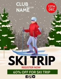 Ski trip, winter camp Flyer (US Letter) template