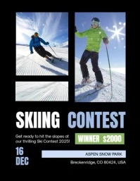 Skiing Contest Flyer template