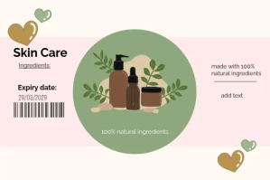 White skin care & beauty products advertising Etiket Template