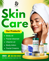 Skin Care Body Lotion Beauty Skincare Treatment Facial Cosmetic Products Shop Advert Flyer Template Instagram Portrait