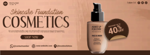 Skin Care Foundation Flyer Facebook-coverfoto template