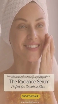 Skincare Product Promo Story – Glowing Serum Ad for Sensitive Skin template