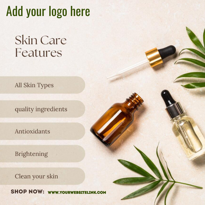Copy of Skin care products, Skin Care Features Post PosterMyWall