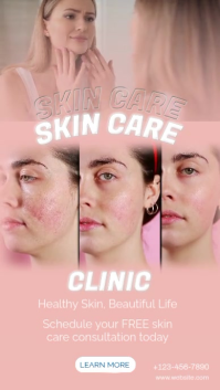 Pink Skin Care История на Instagram Template