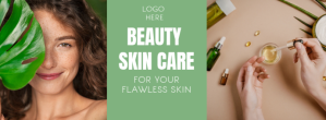 Skincare Products Offer with Attractive Girl Facebook-coverfoto template