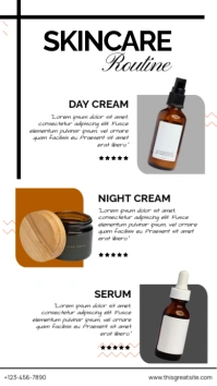 Skincare Routine Template História do Instagram