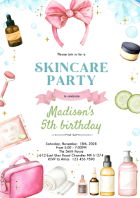 Bianco Skincare Party Invitation A6 Template