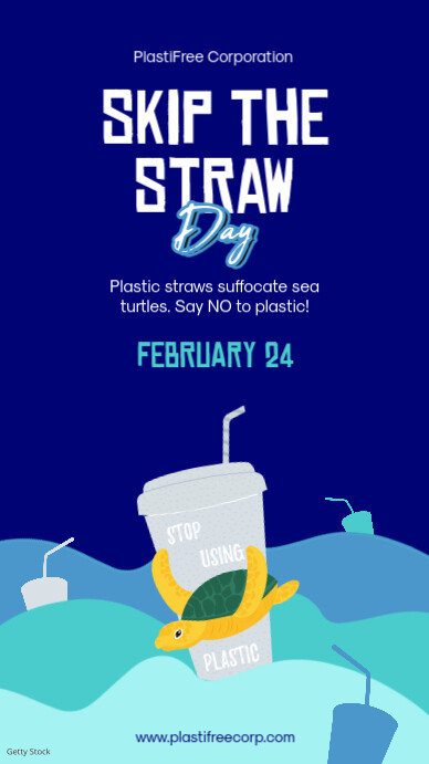 Skip The Straw Day Instagram Story template