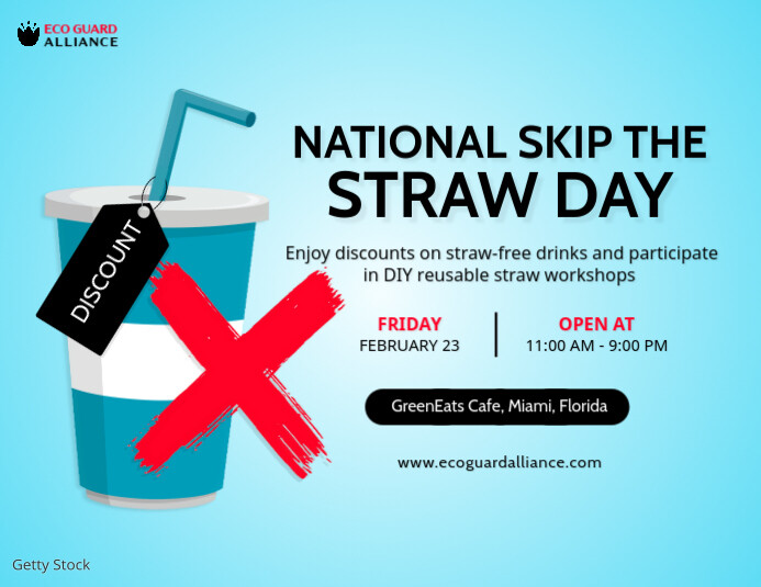 Plantilla de Skip The Straw Day Post | PosterMyWall