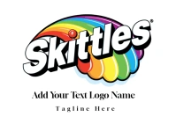 Skittles Logo Illustration, Skittles Smarties Twix Logo Life Savers, Vibrant, Food, Text Postcard Postkort template