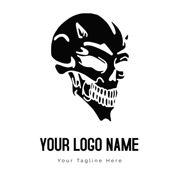 Skull Human Skeleton Drawing Logo Template | PosterMyWall