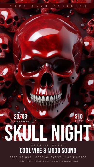 Skull Night Party Instagram Ad template