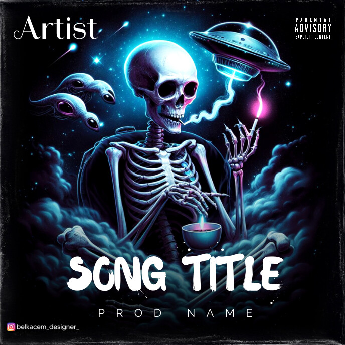 skull smoke cover art template