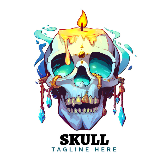 Skull With Candle Logo template