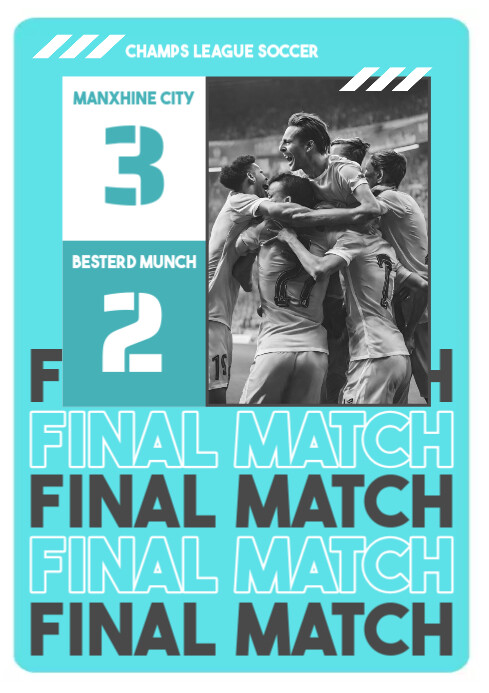 Sky Blue Final Match Score A4 template