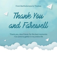 Sky blue goodbye and farewell greeting card Instagram na Post template