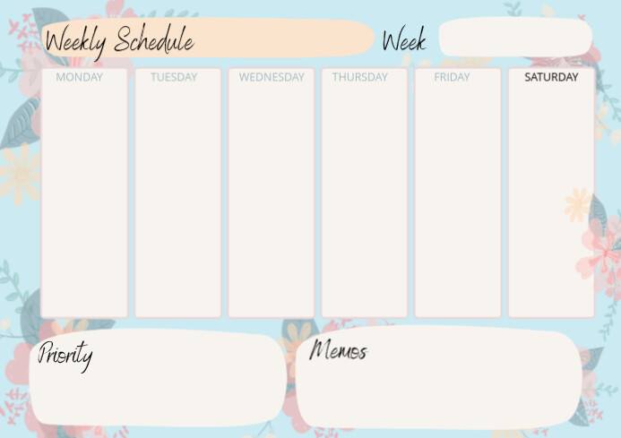 free customizable weekly planner postermywall