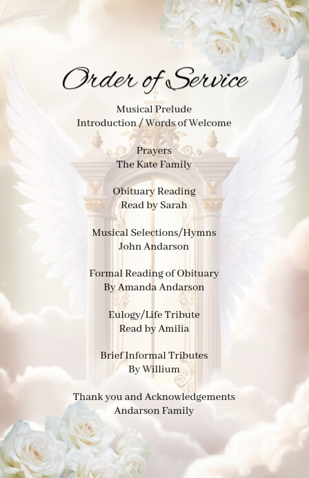 Sky Order Of Service Half Page Wide Isigamu Sekhasi Ububanzi template