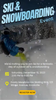 Epic Winter Adventure Flyer – Ski & Snowboarding Event Poster Template Reel Instagram