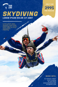 Skydiving Sample Layout SkyDiving Flyer Design Template | PosterMyWall