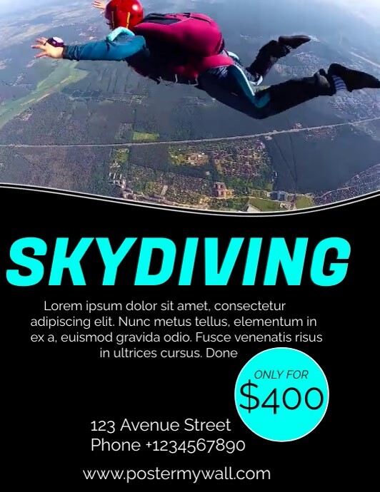 Skydiving Sample Layout Skydiving video template | PosterMyWall