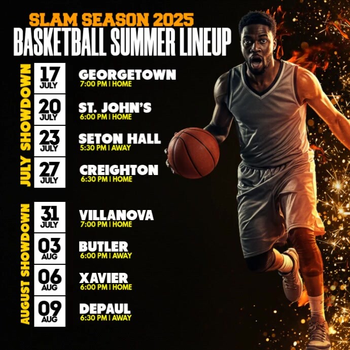 Slam Season 2025: Summer Showdown Schedule Instagram na Post template