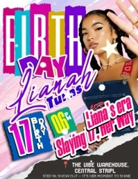 Slay & Celebrate Birthday Flyer (US Letter) template