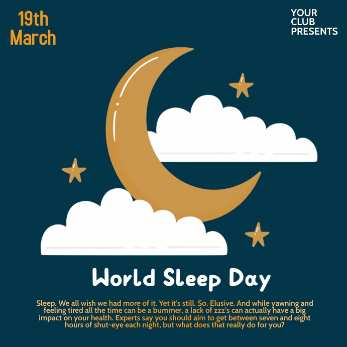 Sleep day,international sleep day template