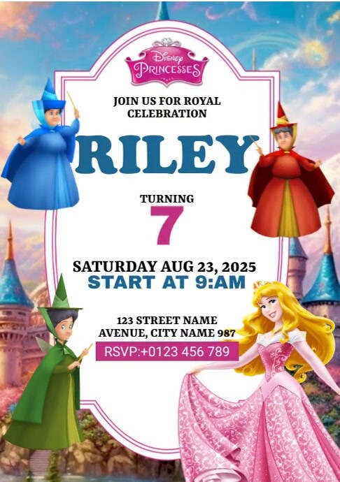 Sleeping Beauty Birthday Invitation Template | PosterMyWall
