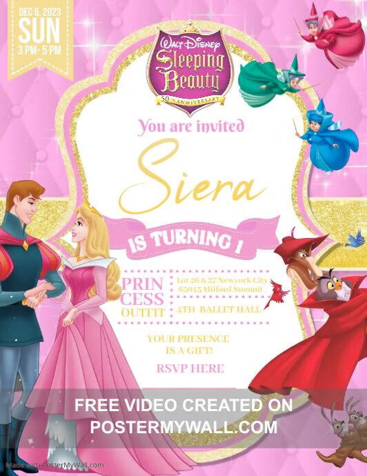Sleeping Beauty Template | PosterMyWall