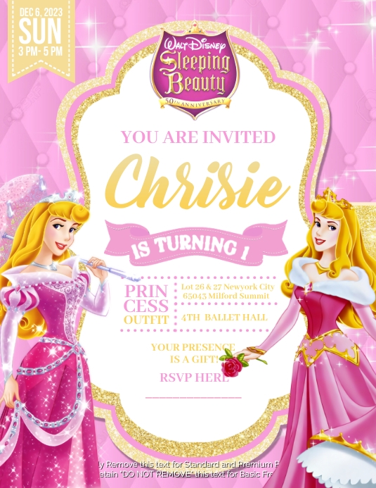 Sleeping Beauty Template | PosterMyWall