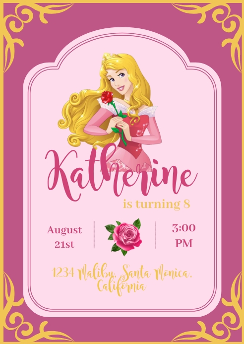 Sleeping Beauty A6 template