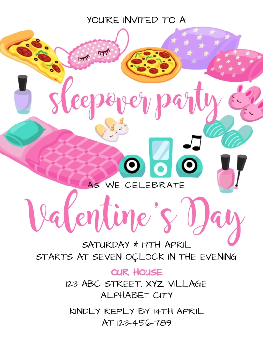 Sleepover Party Invitation Template PosterMyWall