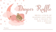 Sleepy Bear On Cloud Moon Diaper Raffle Card Kartu Bisnis template