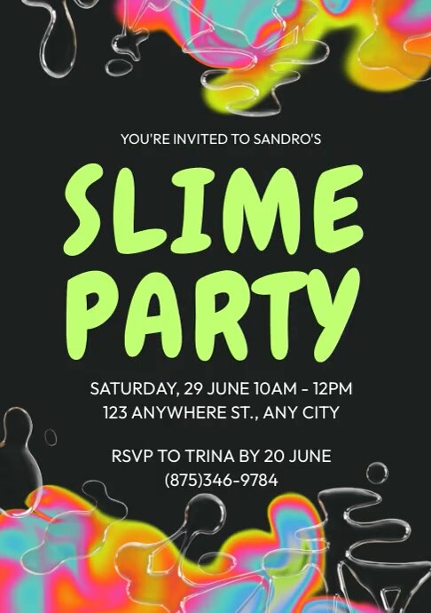 Slime Rant Layout Template Plantilla de Slime Party | PosterMyWall