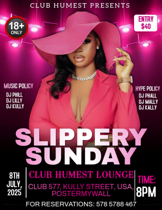 Copy of Slippery Sunday Party Design | PosterMyWall
