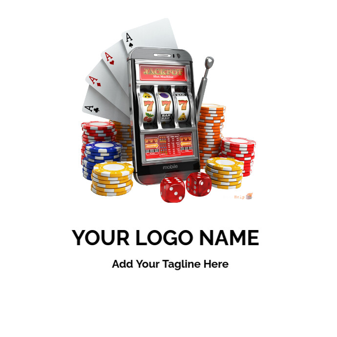Slot Machine And Poker Chips, Logo template
