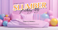 Slumber Birthday party invitation template Facebook Shared Image